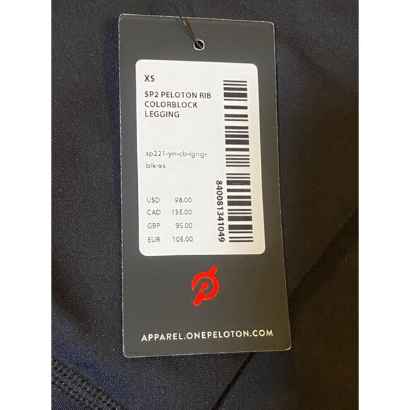 NWT PELOTON SPORT LEGGINGS WOMENS SIZE XS RIB COLORBLOCK BLACK AND BLUE - Picture 9 of 11